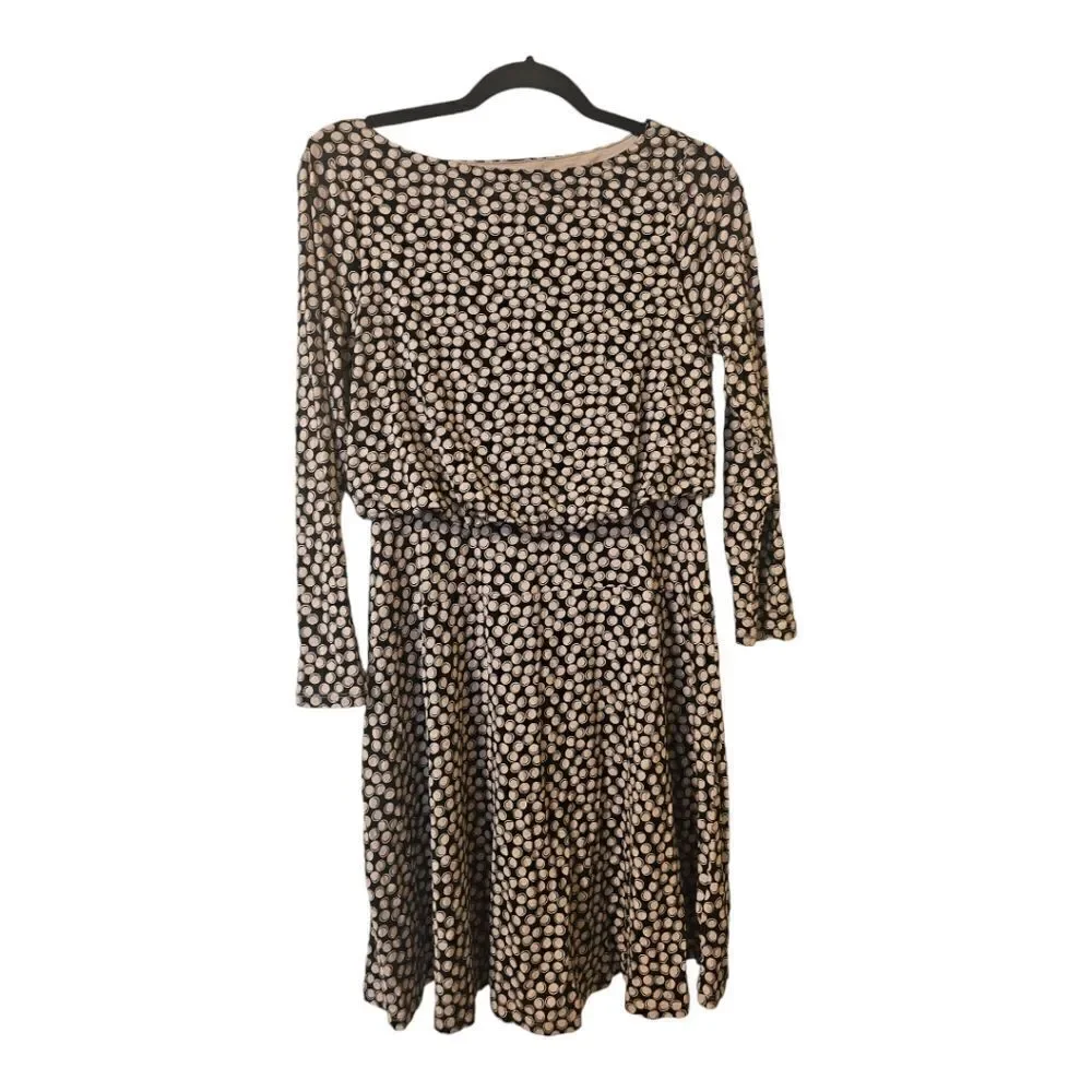 BODEN "Nellie" Pink‎ Black Polka Dot Jersey Dress - Size 4 - Picture 2 of 10